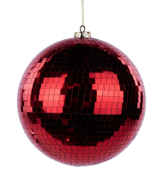 200MM RED MIRROR BALL ORNAMENT image 0