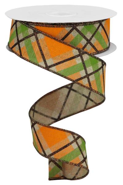 1.5" x 10yd Glitter Plaid On Royal image 0