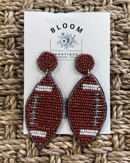 Beaded Football Earrings image 0