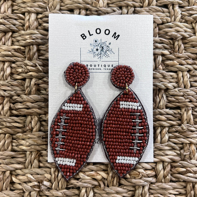 Beaded Football Earrings image 0