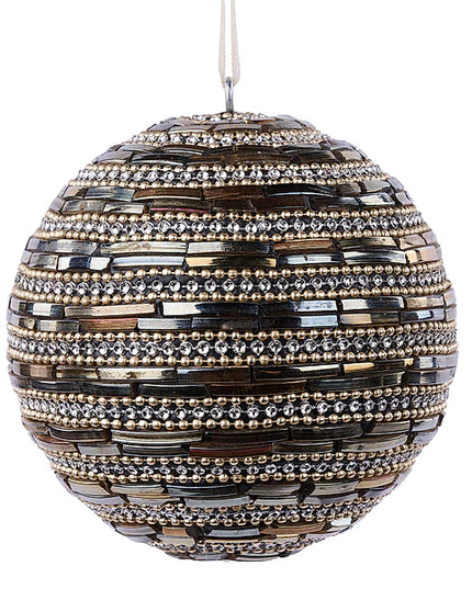 4"Dia Glass Barrel Bead Ball Orn