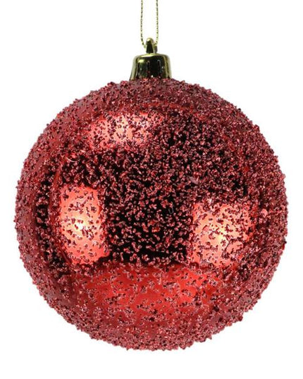 150MM Red Ice Ball Ornament image 0