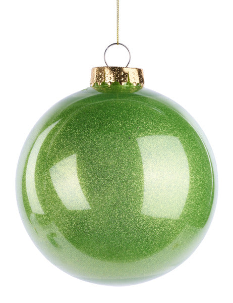 150MM GLITTER LOOK ORNAMENT LIME GREEN image 0