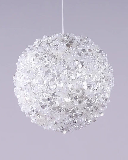 4.75"Dia Glttr/ Sequin/Pearl Beard Orn