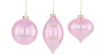 3 Asst 4"Dia Spun Glass Ornament