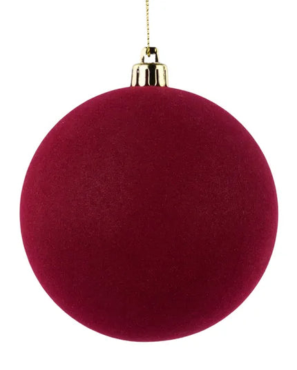 100mm Smooth Flocked Ball Ornament