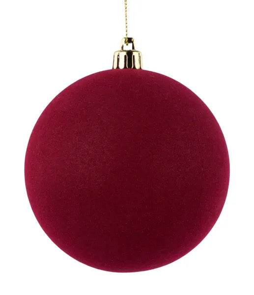100mm Smooth Flocked Ball Ornament