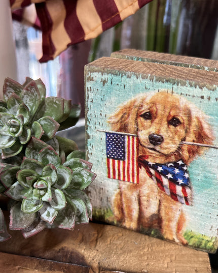 Puppy with Flag Sign image 0