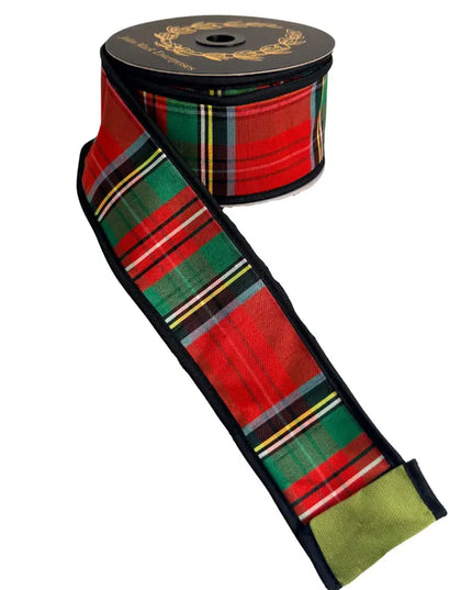John Mark Enterprises Royal Stewart Plaid Fused Dupioni Olive
