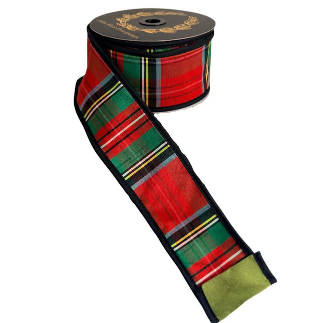 John Mark Enterprises Royal Stewart Plaid Fused Dupioni Olive