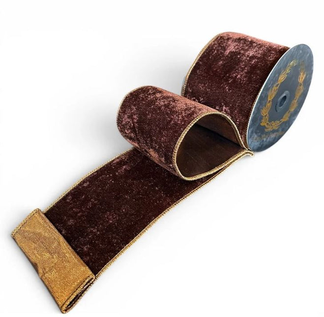 John Mark Enterprises Velvet Metallic Dupioni Fused Dark Brown