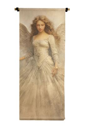 Left Facing Angel Vertical Canvas Scroll 3' x 6'