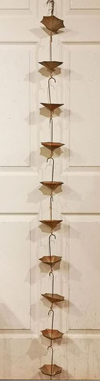 Copper Umbrella Rain Chain 4.5" x 75"