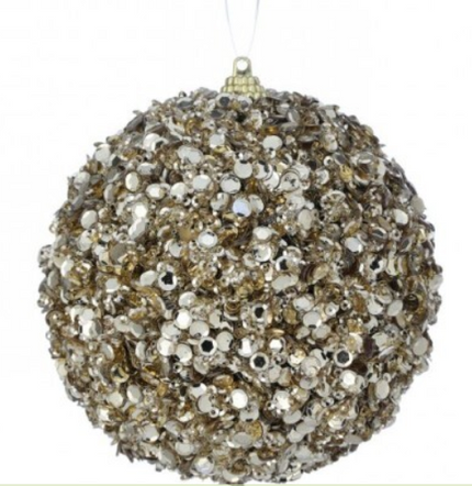 4" Sequin Ornament Gold