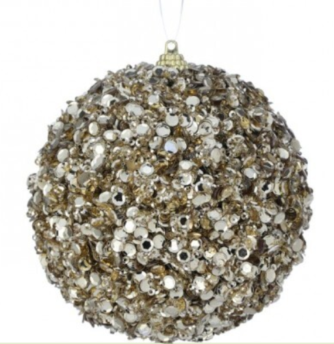 4" Sequin Ornament Gold