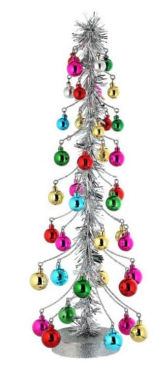 20" Glitter Tinsel Tree Multi Color Ball