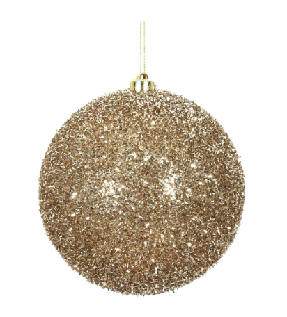 6" Champagne Tinsel Ball