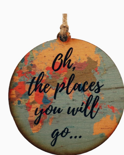 Oh The Places Map Ornament