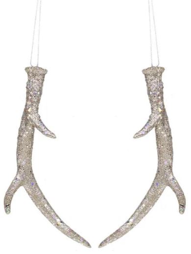Assorted 8.5" Glitter Antler Ornament
