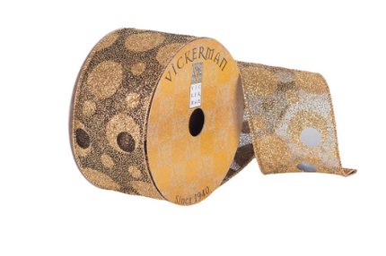 Gold Dot Ribbon  2.5" x 10 yds