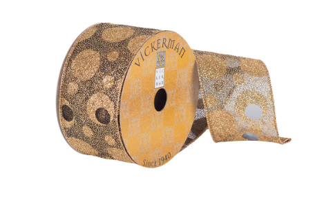 Gold Dot Ribbon  2.5" x 10 yds