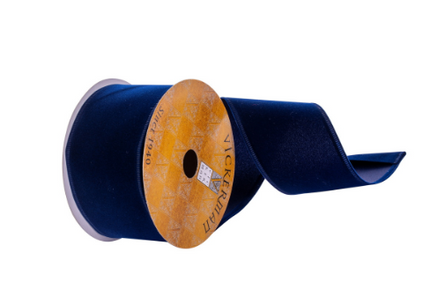 Navy Velvet Ribbon 2.5" x 10 yds