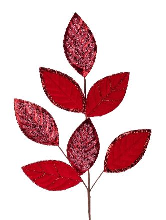 27" Velvet Magnolia Leaf Spray (Assorted Colors)