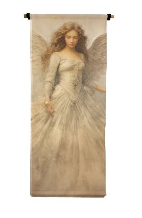 Right Facing Angel Vertical Canvas Scroll 3' x 6'