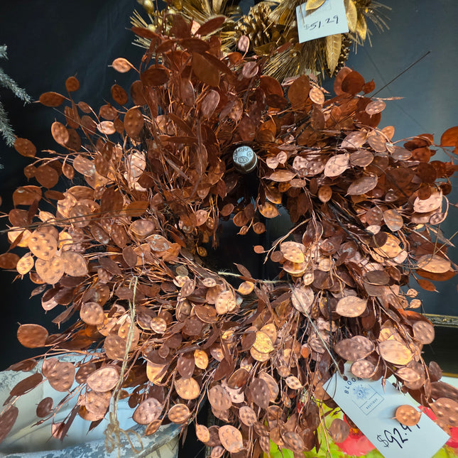 Silver Dollar Wreath 28" Copper