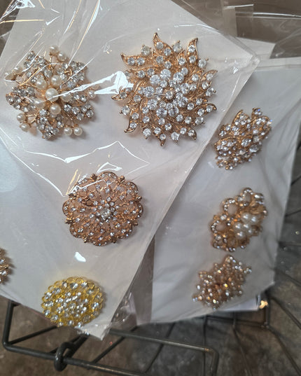 3-6 Assorted Bling Brooches