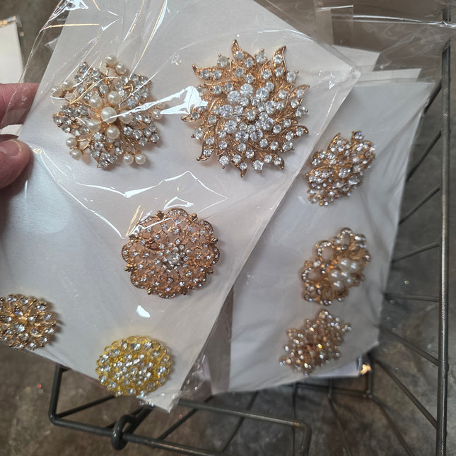 3-6 Assorted Bling Brooches