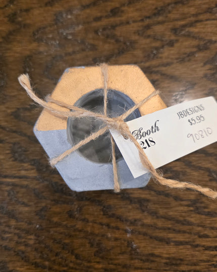 Cement - Gold Votive Holder