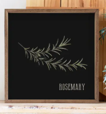 4x4 Kendrick Wooden Sign - Rosemary Black