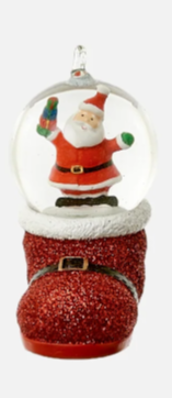 Santa Boot Waterglobe Ornament Assorted