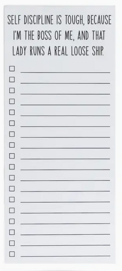Ellembee Magnetic Notepads - Self discipline is tough