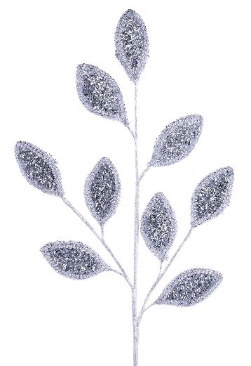 28"L Glitter/Lace Leaf Spray