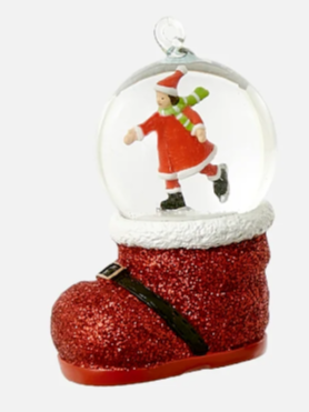 Santa Boot Waterglobe Ornament Assorted