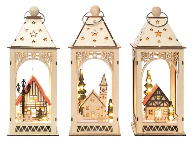Light Up Laser Cut Lantern Decor