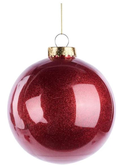 150mm Laquer Look Glitter Ball Ornament