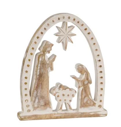 9"H x 8"L Mangowood Nativity