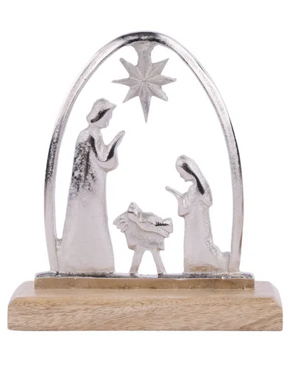 7.5"T  x 6"L Round Top Nativity Set