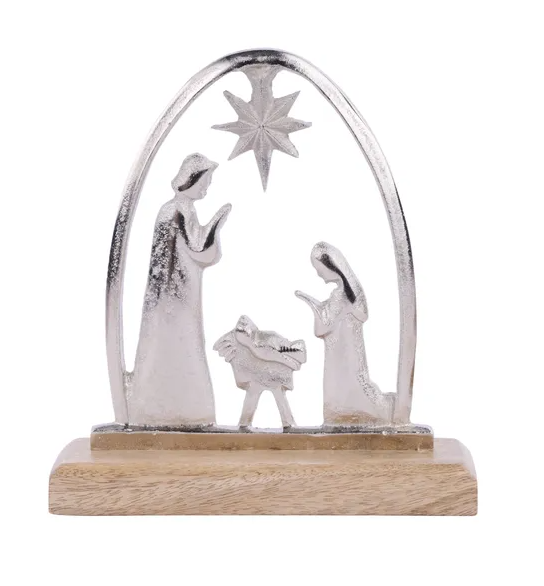 7.5"T  x 6"L Round Top Nativity Set