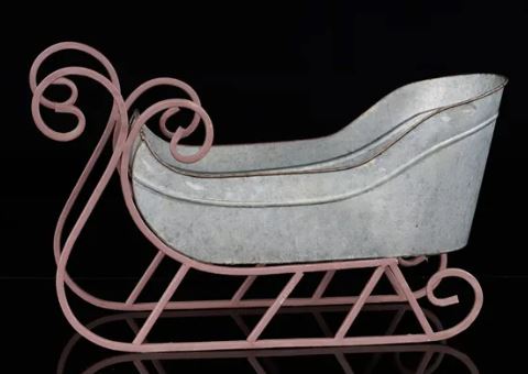 17"L x 10.25"H Metal Sleigh