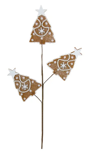 27.5"L Gingerbread Christmas Tree Spray