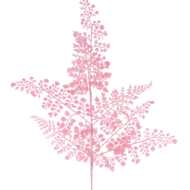 23"L Irid Glitter Maidenhair Fern Spray