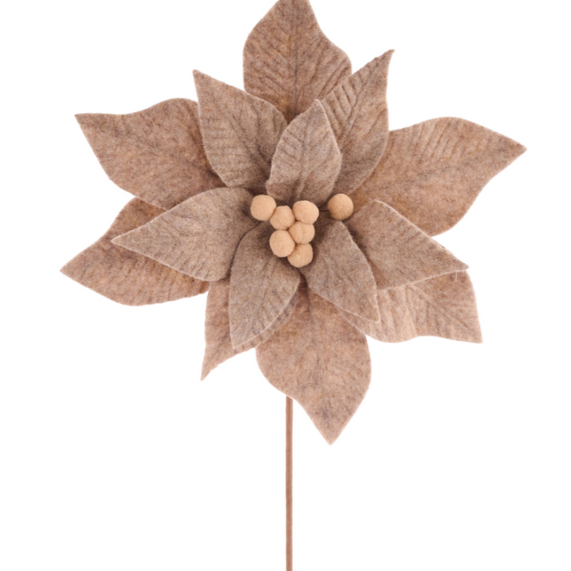 11"Dia x 20"L Felt Poinsettia Stem