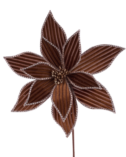 21"L x 12"Dia Ribbed Velvet Poinsettia