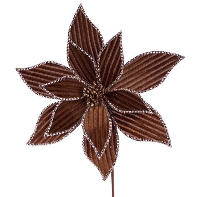 21"L x 12"Dia Ribbed Velvet Poinsettia