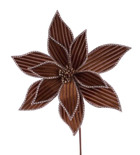 21"L x 12"Dia Ribbed Velvet Poinsettia