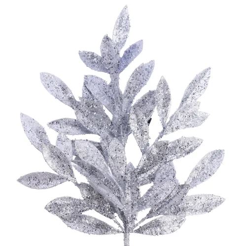 23" Glitter Bay Leaf Spray